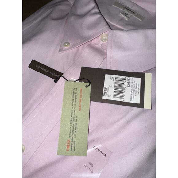 Vintage 2003 Merona Men’s Dress Shirt XXL Pink Button Down Wrinkle Resist Office - Picture 1 of 3
